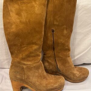 UGG Women's Brown Suede Heeled Boots